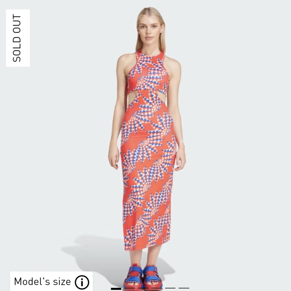 Adidas Red and Blue Maxi Dress